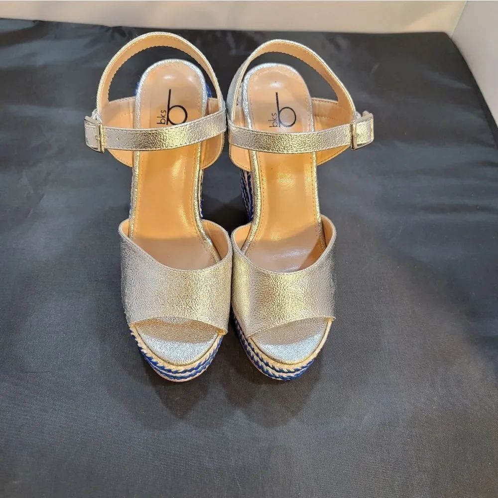 BRAND NEW BKS B OPEN TOE WITH COLORBLOCK WEDGE PLATFORM SANDAL